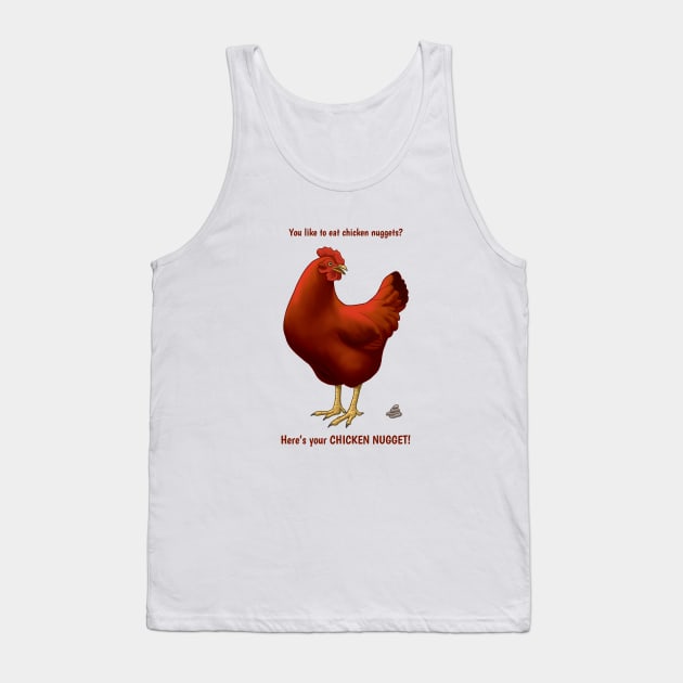 Funny Red Hen Chicken Nuggets Bird Poop Tank Top by csforest